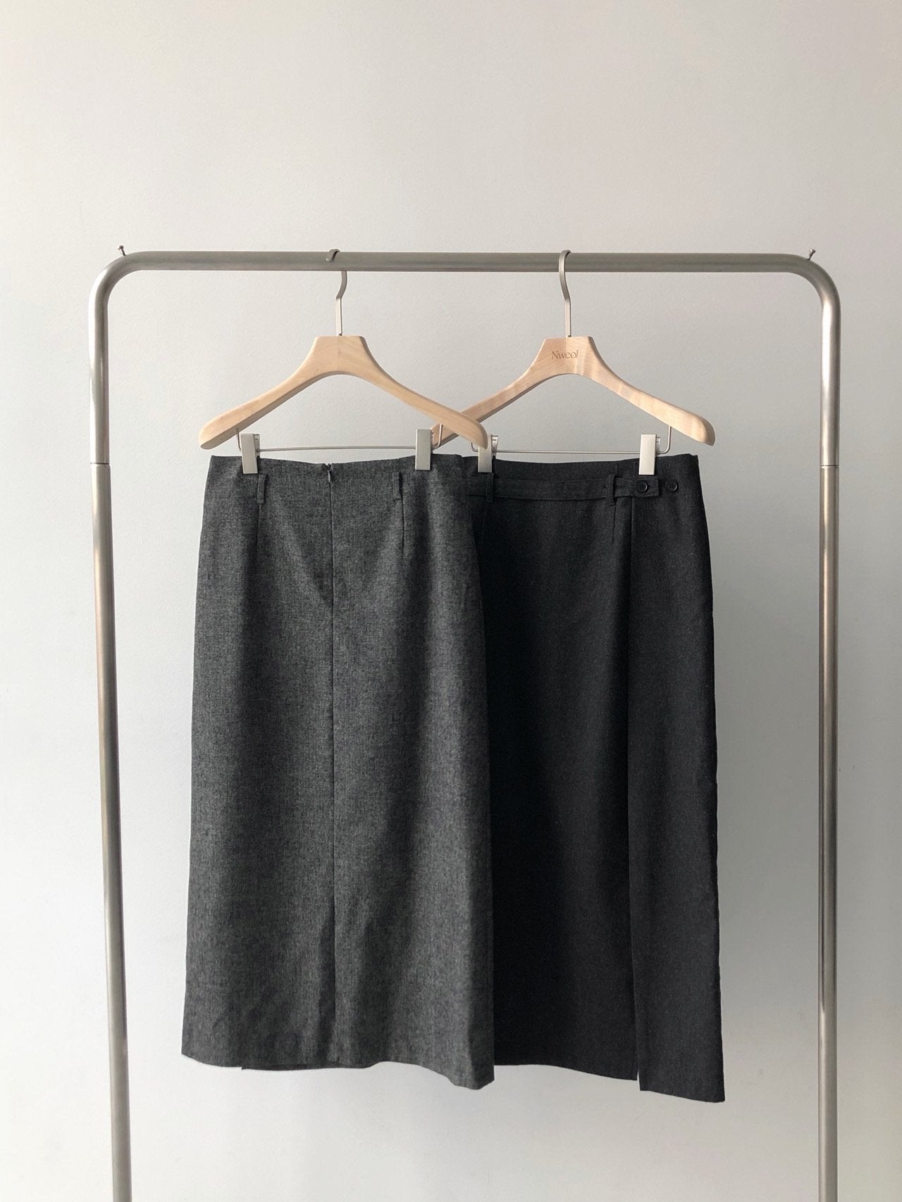 Wool Belted Maxi Skirt