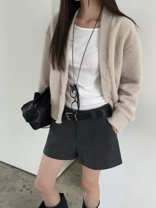 Wool Fleece Cardigan