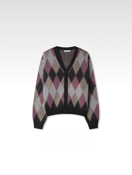 Argyle Knit Cardigan
