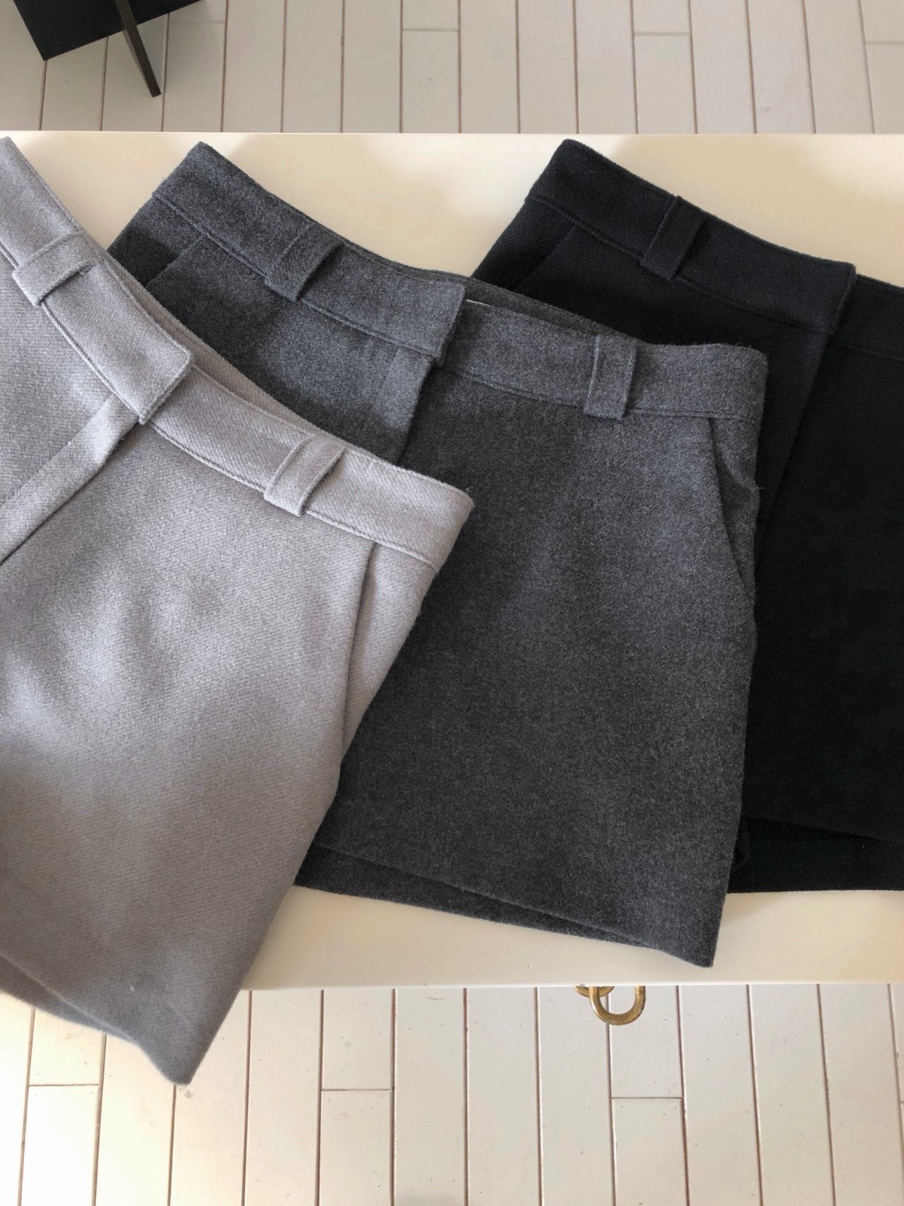 Wool Herringbone Shorts