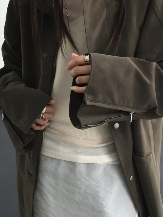 Trench Leather Jacket