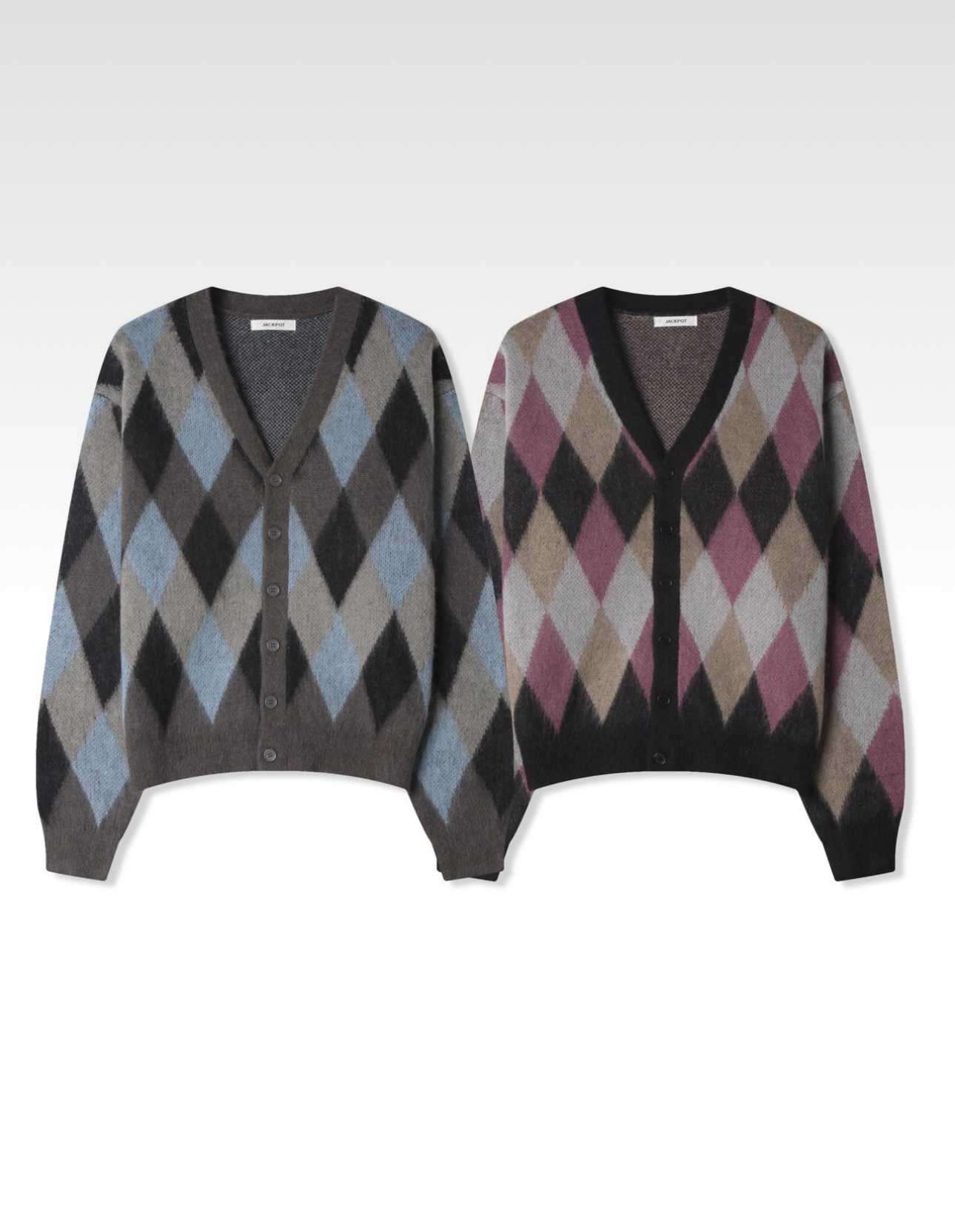 Argyle Knit Cardigan