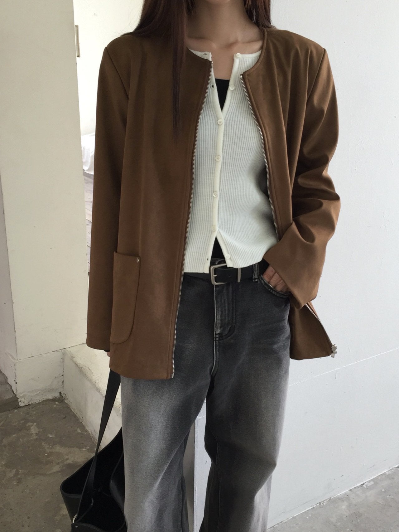 Suede Half Jacket