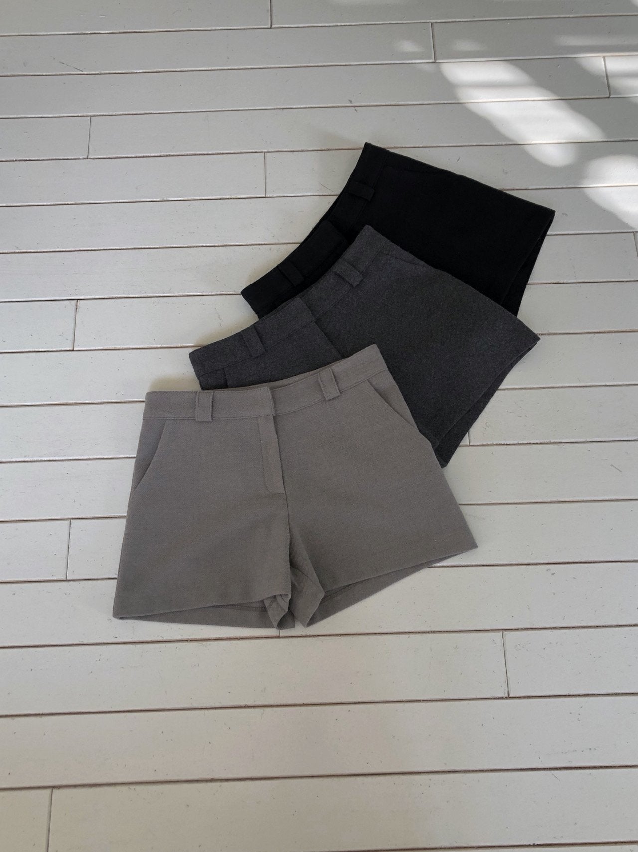 Wool Herringbone Shorts