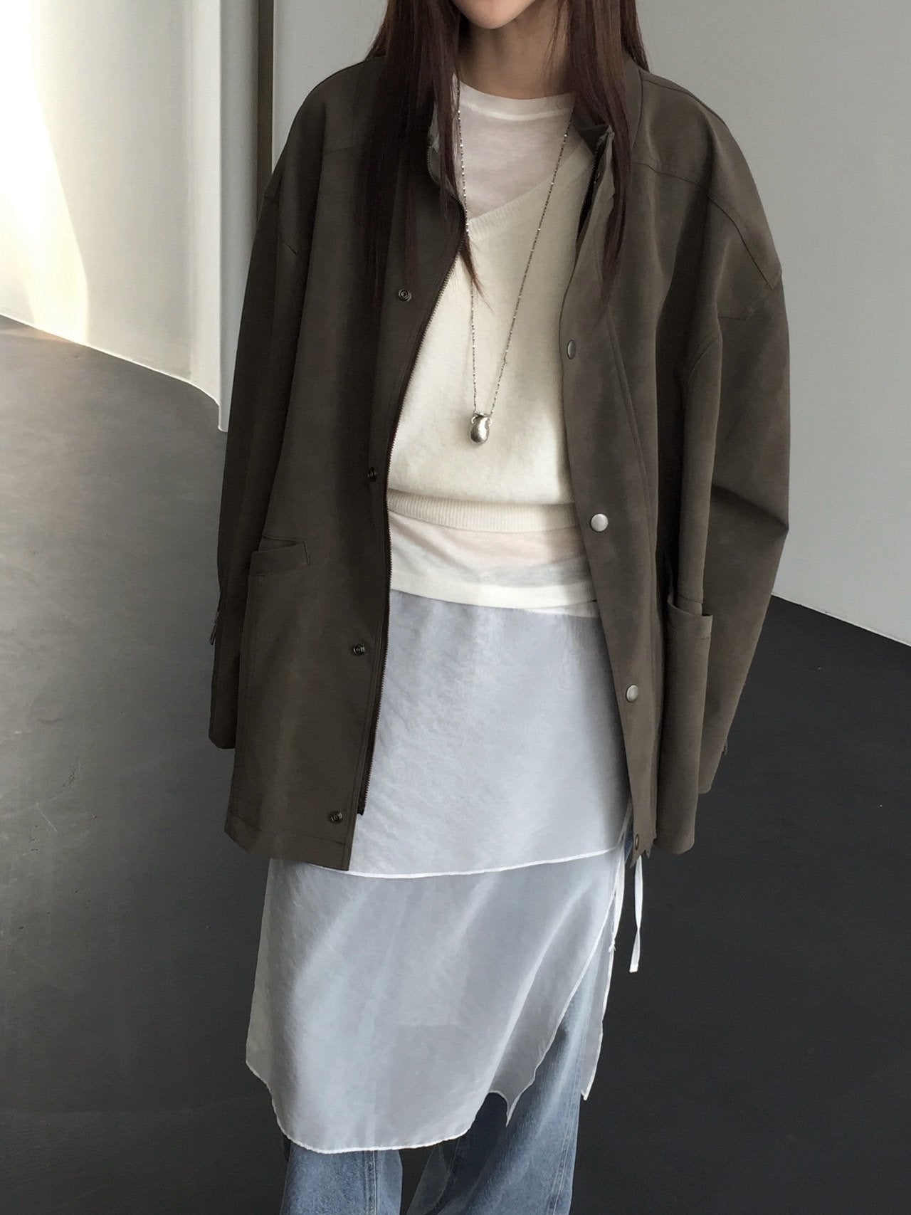 Trench Leather Jacket