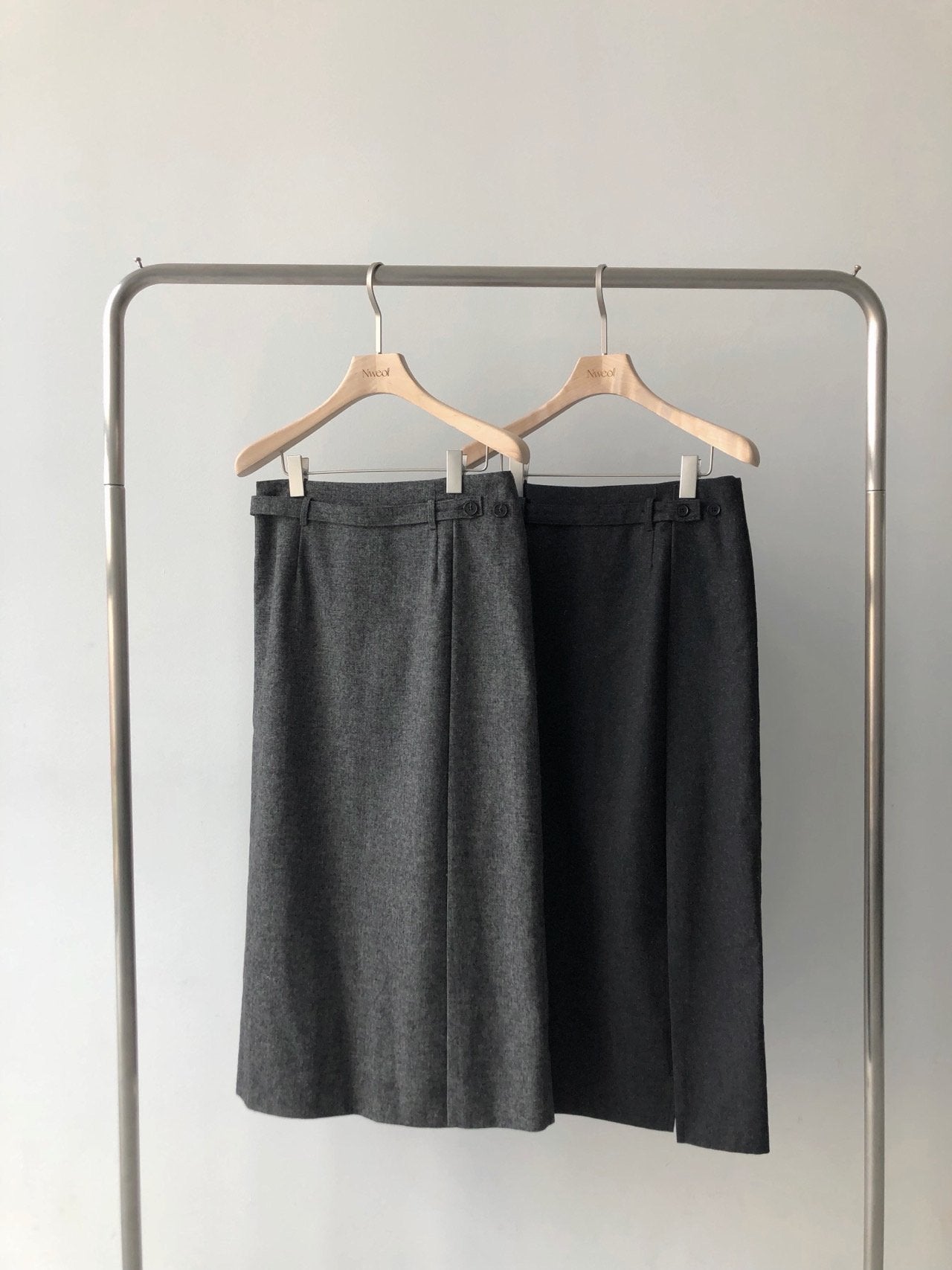 Wool Belted Maxi Skirt