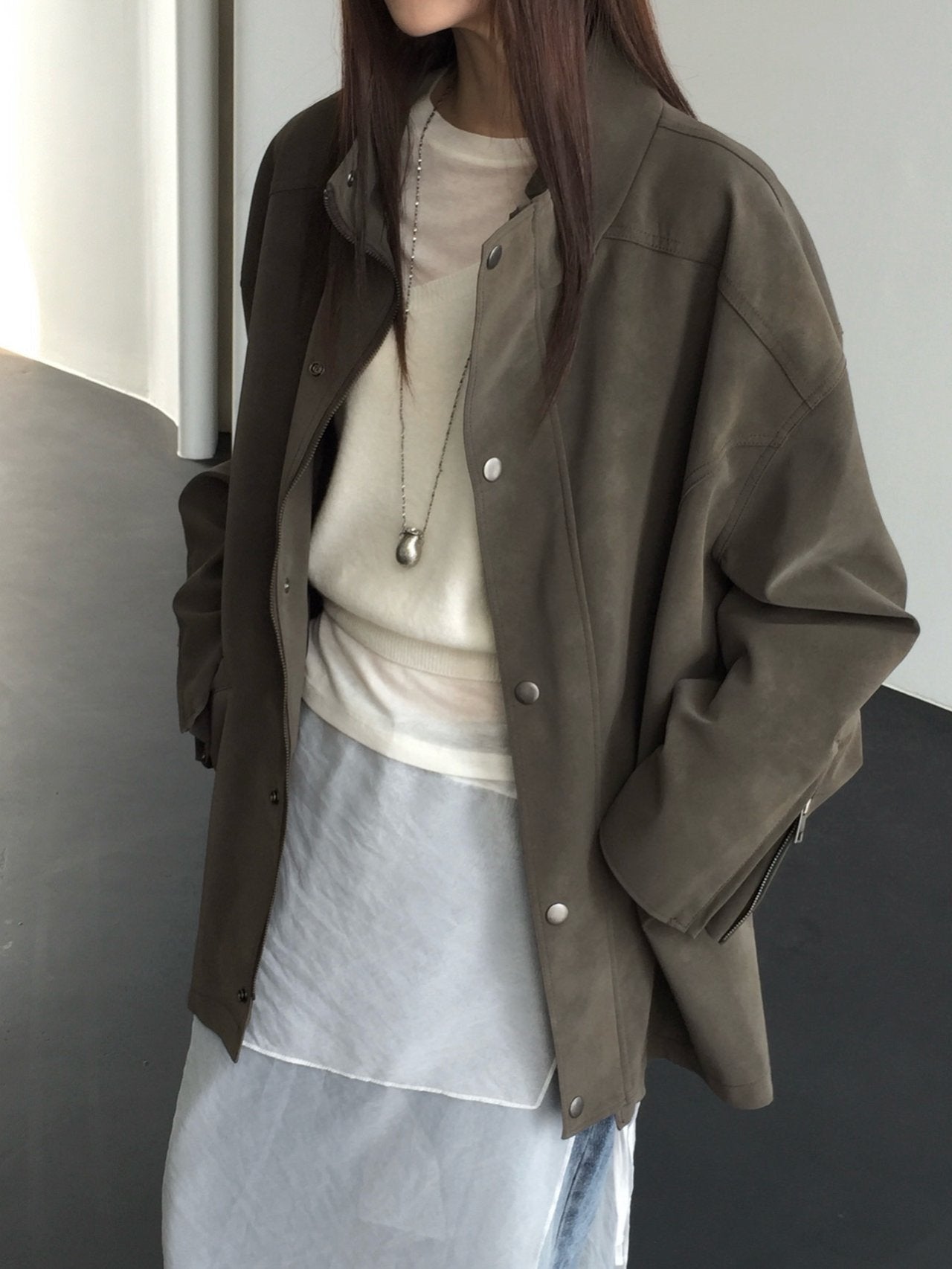 Trench Leather Jacket