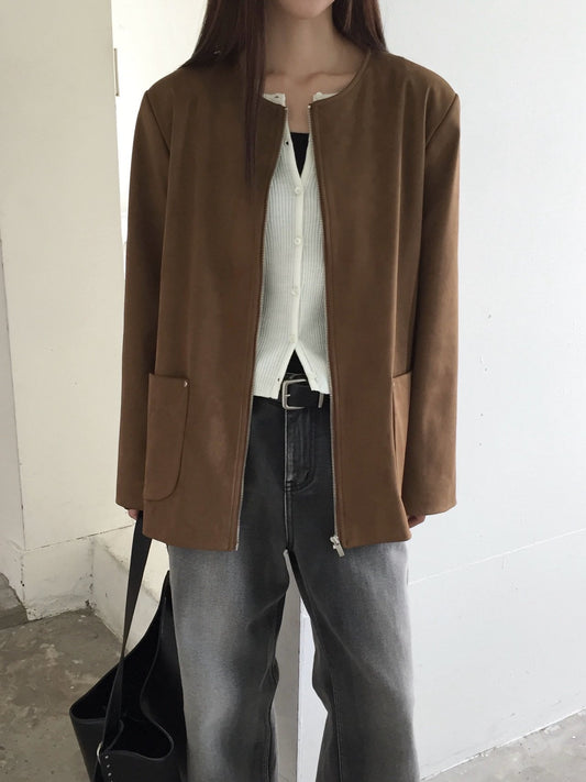 Suede Half Jacket