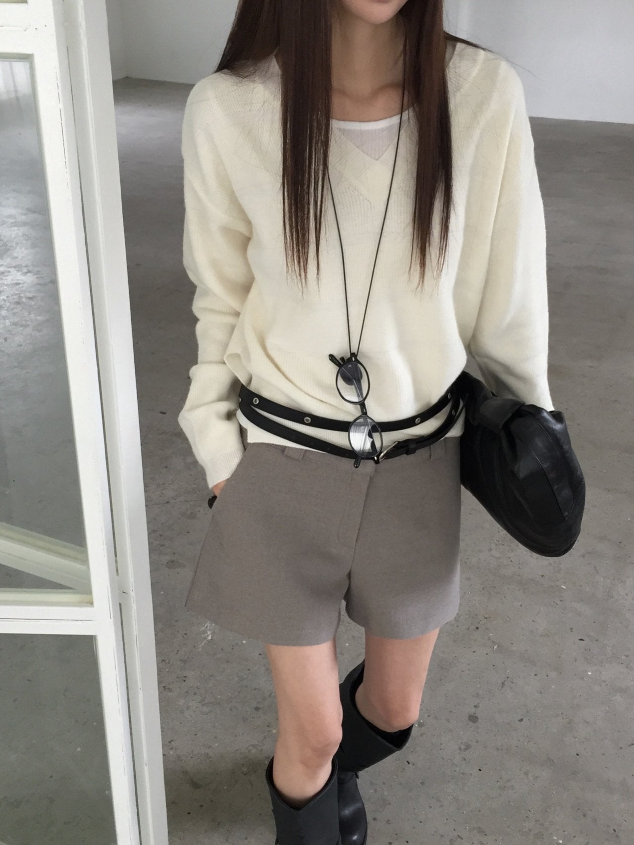 Wool Herringbone Shorts