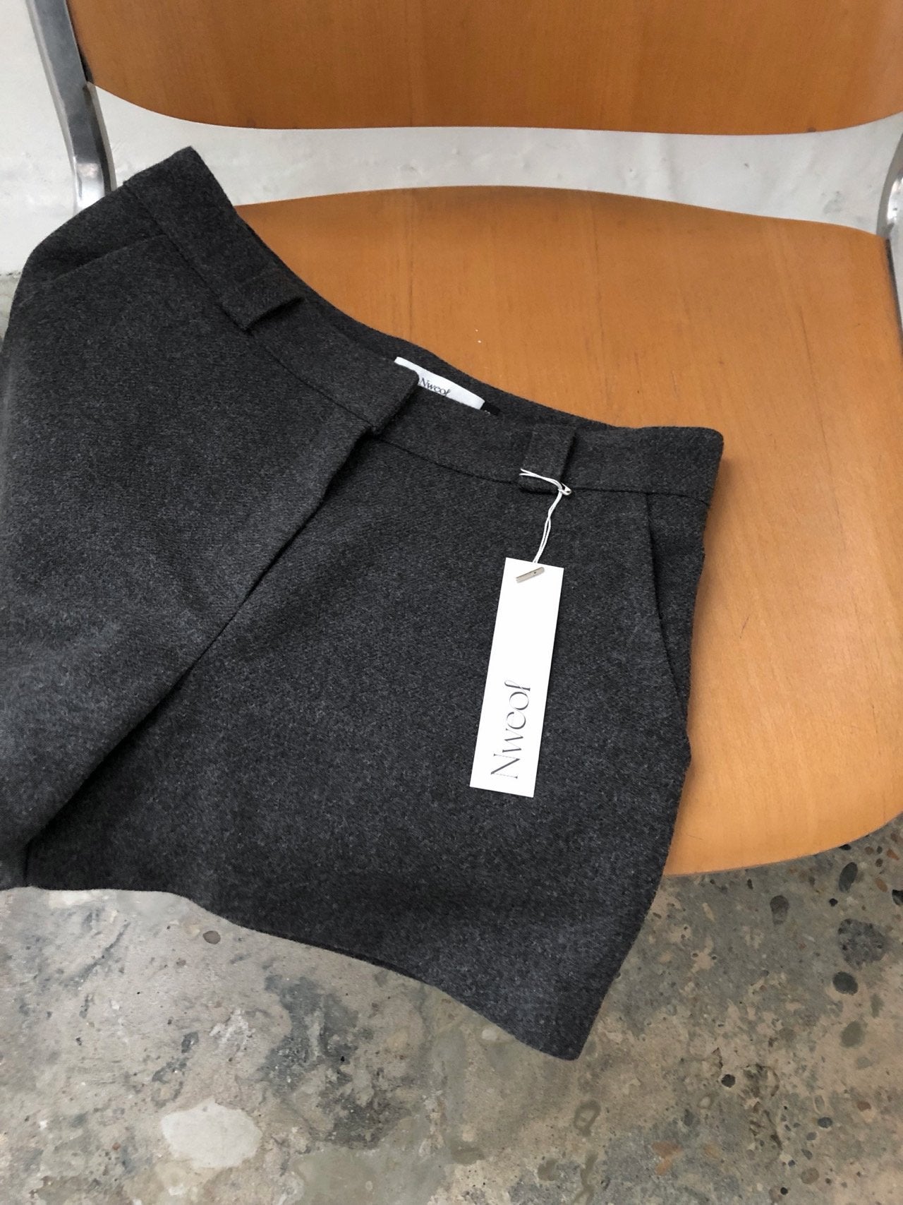 Wool Herringbone Shorts