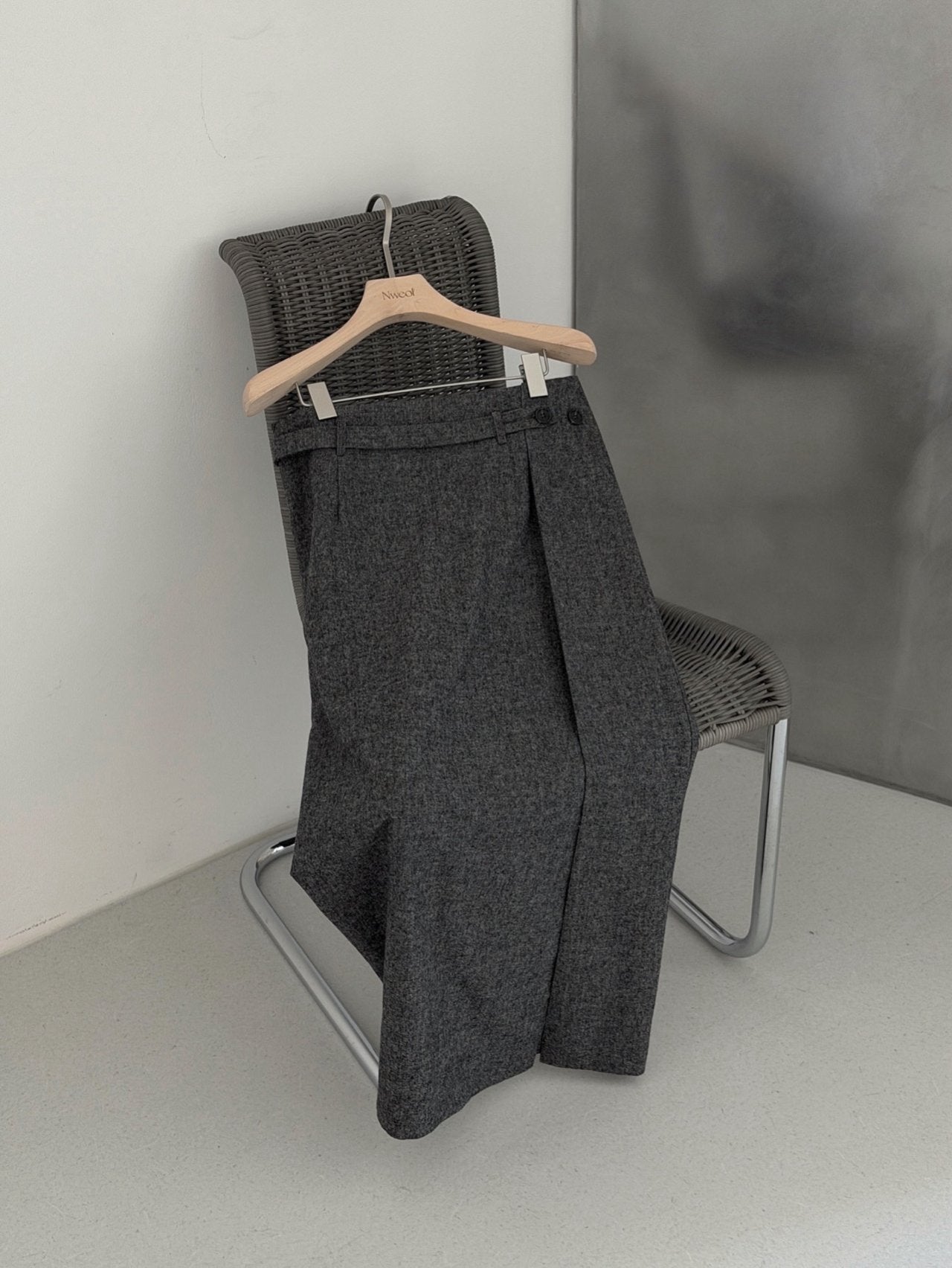 Wool Belted Maxi Skirt