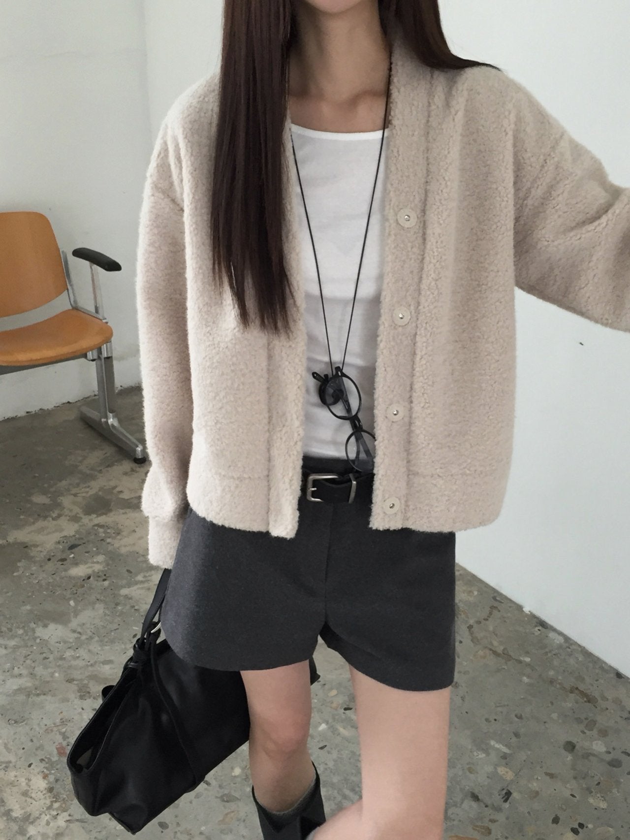 Wool Herringbone Shorts