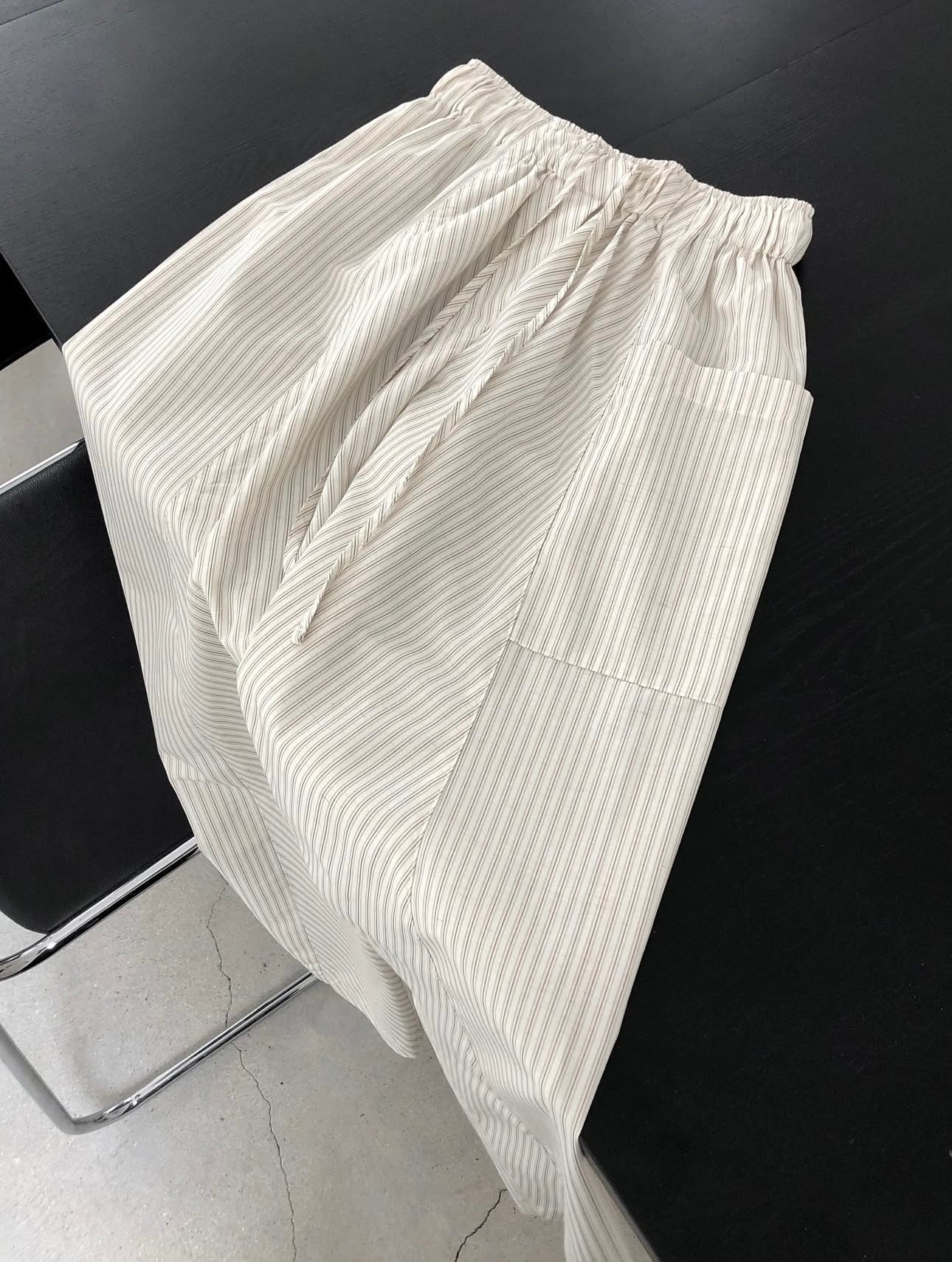 Stripe Cotton Trousers