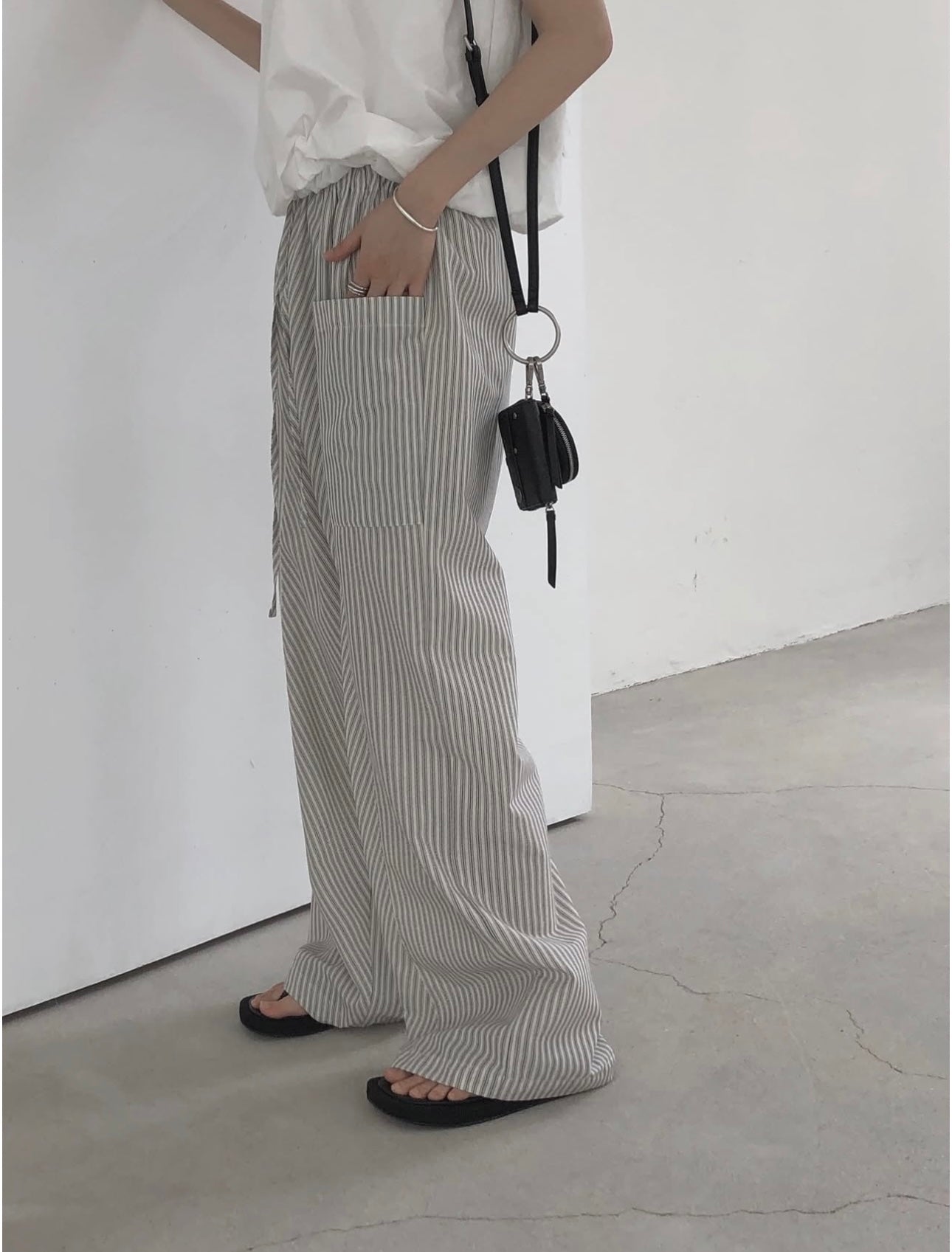 Stripe Cotton Trousers