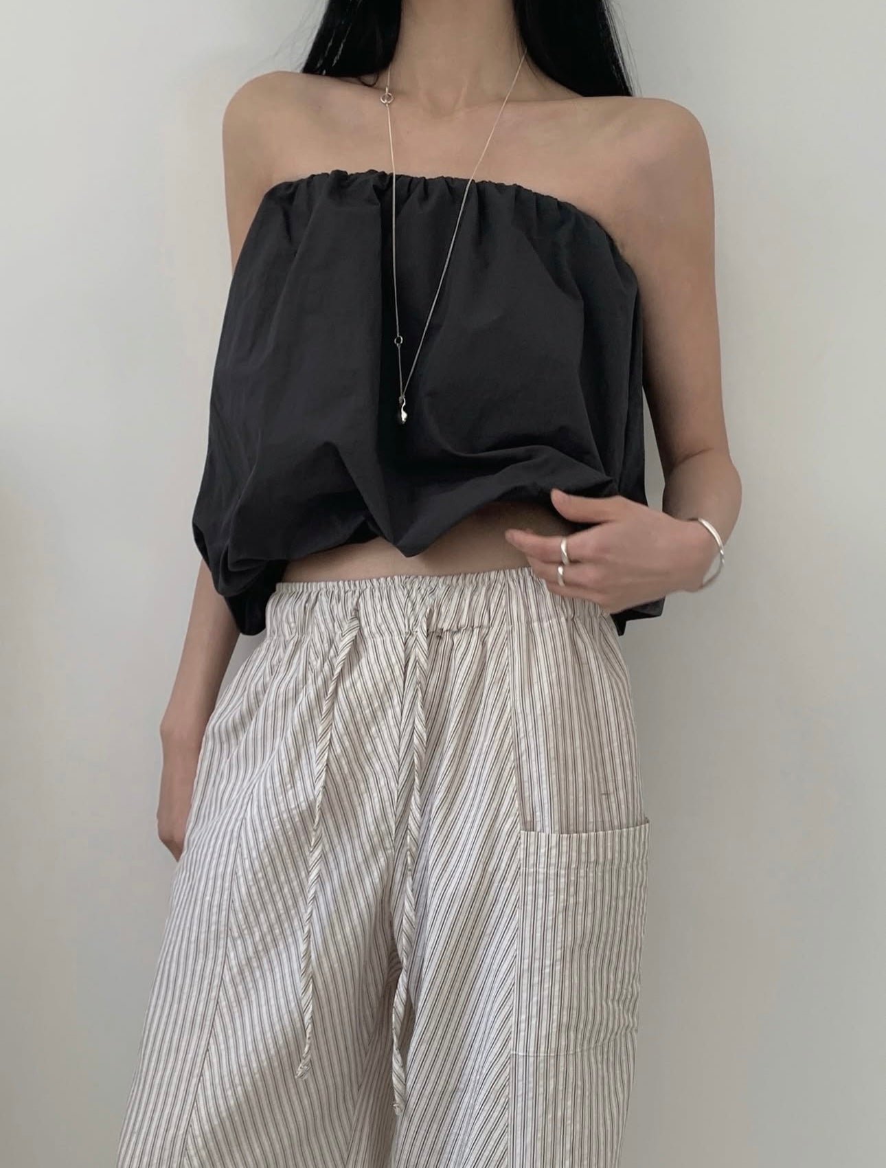 Stripe Cotton Trousers